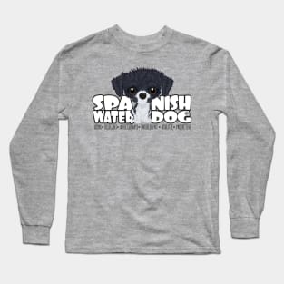 Spanish Water Dog (Black&White) - DGBigHead Long Sleeve T-Shirt